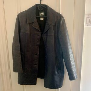 Roots vintage leather jacket blue/gray large made in Canada